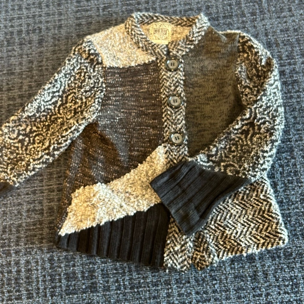Elegant Black and Gray Cardigan by Azani Couture - Picture 4 of 5
